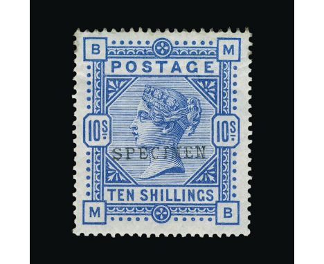 Great Britain - QV (surface printed) : (SG 182s) 1883-84 10s cobalt, MB, ovptd. SPECIMEN Type 9, centred slightly to NW, good