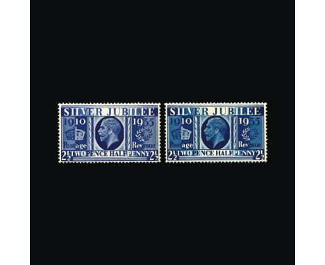 Great Britain - KGV : (SG 456a) 1935 Silver Jubilee 2½d, the famous Prussian blue, superb mint small hinge trace full fresh o