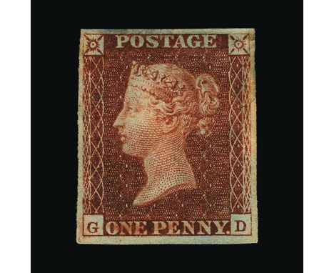 Great Britain - QV (line engraved) : (SG 7) 1841 1d red, printed from 'black' plate 11, GD, 4 small to very good margins, lig