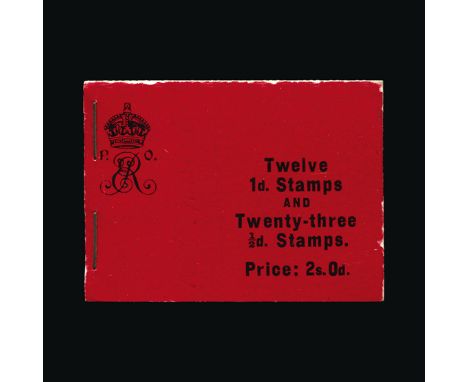 Great Britain - Booklets : (SG BA2) 1906 2s booklet complete, light wear to cover edges, very scarce. Cat £2200 (image availa
