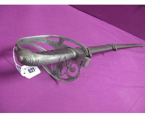 Victorian Rifles Officers Sword, pitting on all metalwork, engraved blade to Hampshire Rifles and bugle horn on one side and 