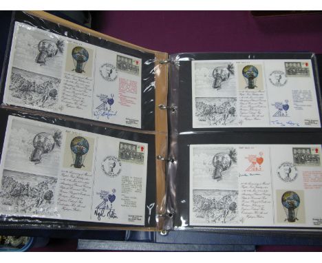 An Album Containing Forty Nine Flown Covers, many signed including 25th Anniversary of the First Lift Off of the P.1127 21st 