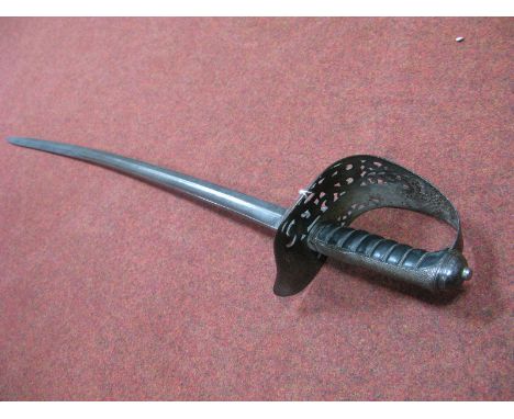 A Victorian Light Infantry Officers Sword, with "Proved" blade engraved with bugle horn and foliage and Royal Cypher and stee