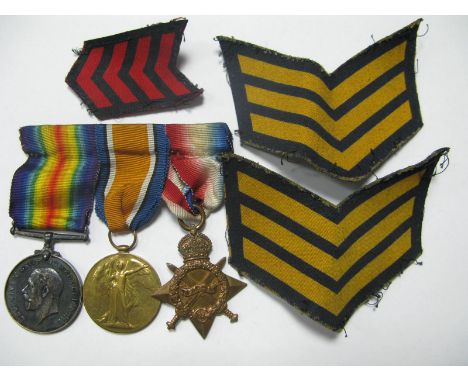 A WWI Medal Trio, comprising 1914/15 Star, War Medal and Victory Medal to 37 Pte R. Bostock, Army Cycling Corps.