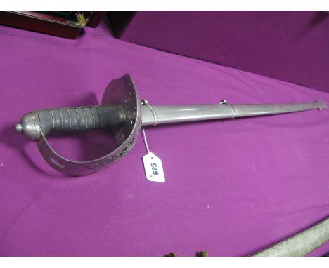 Edwardian Infantry Officers Dress Sword, Edward VII Cypher on hilt, retailed by D. Jones, Manchester, excellent engraved blad