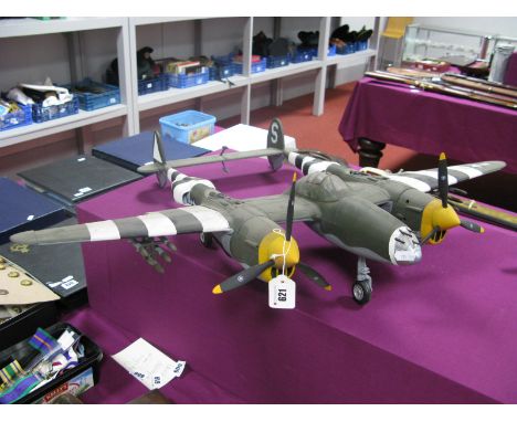 A 1/18th Scale Model of a P38 'Lightening' - 'California Cutie', built up, with original box and figure.