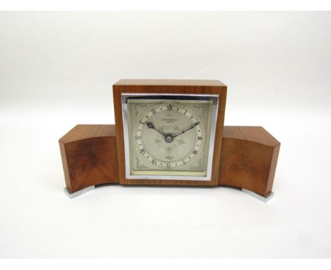 An Elliott clock deco mantel timepiece, 25cm long 
