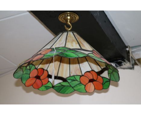 A Tiffany style leaded glass ceiling light