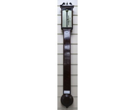 A mahogany stick barometer by Mackenzie Swygurt London W.14cm