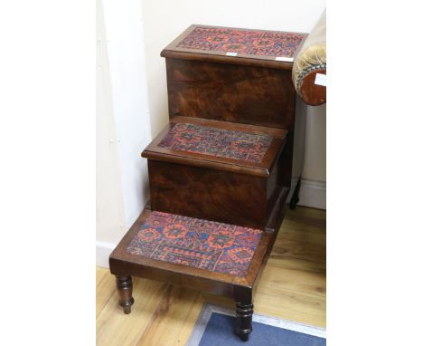 A Regency mahogany step commode width 44cm