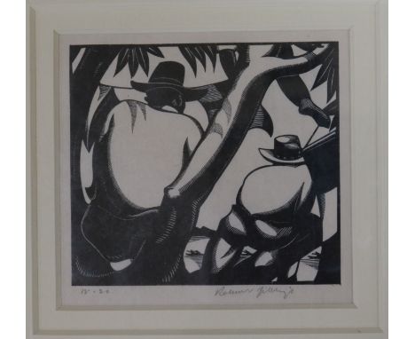 Eric Ravilious (1903-42), lithograph, Knife Grinder c.1938, 19 x 14cm and an untitled Robert Gibbings wood engraving 9 x 10cm