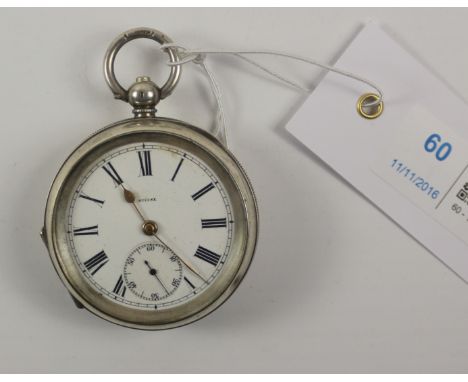 Early 20th century Swiss hallmarked silver pocket watch stamped Suisse, case by F S & B  Condition Report Click here for furt