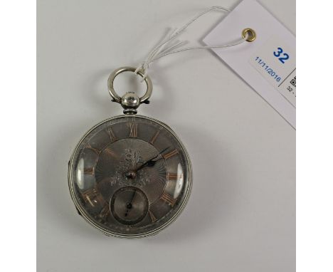 Victorian silver key wound pocket watch, silvered dial no 1653 by Henry William Griffin London 1866 Condition Report Click he