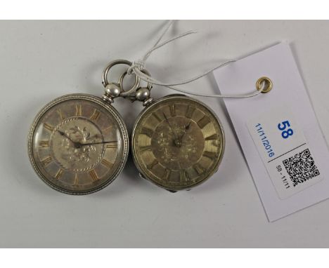 Victorian silver key wound mid size/ladies pocket watch machine made lever signed Thos Russell & Sons Chester 1877 and a simi
