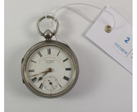 Edwardian silver key wound pocket watch 'The Express English Lever' signed J G Graves Sheffield no 675179, Chester 1902  Cond