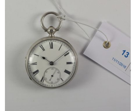 Victorian silver key wound pocket watch by J T Cook Hull no 18294, case by James Oliver London 1873 Condition Report Click he