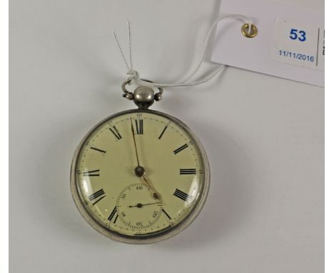 Early 19th century silver pocket watch fusee movement by Rich Dokel Liverpool no 1533 case by John Helsby Chester 1832  Condi