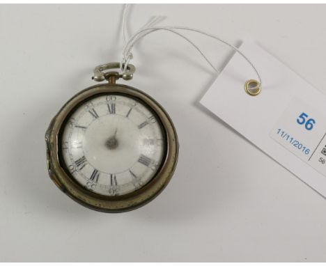 Early George III silver key wound fusee pocket watch signed William Harrison London no 502, case by Thomas Lawrence London 17
