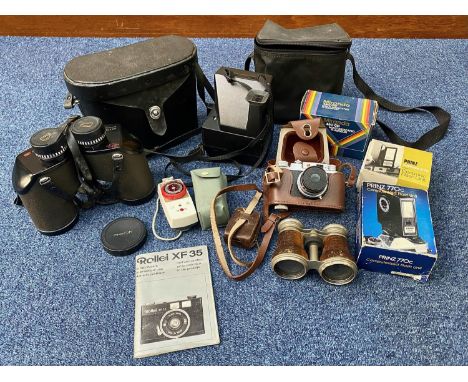 Camera Interest - comprising binoculars, camera, 
Polaroid, flash units, etc.