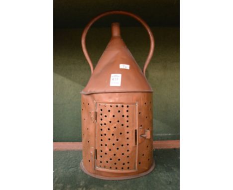 A copper lantern.