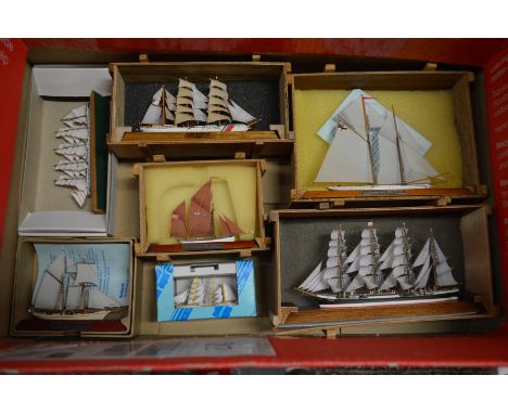 Model sailing ships.