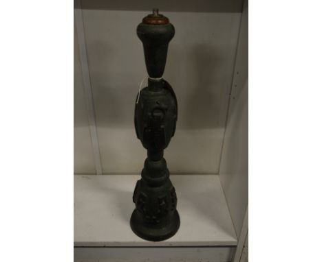 A Chinese style bronze lamp base.