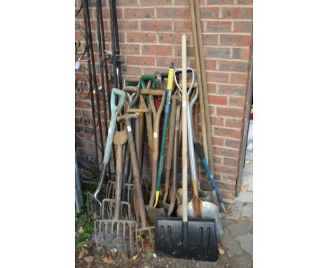 A quantity of gardening tools.
