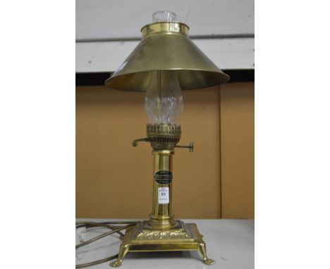 A brass "Orient Express" table lamp.