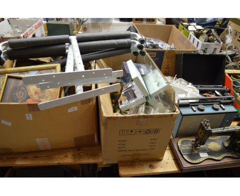 A quantity of household miscellaneous to include an old sewing machine, typewriter etc.