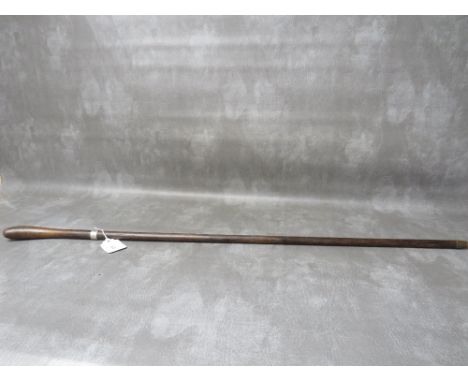 A 19TH CENTURY SWORDSTICK, with white metal ferrule, overall L 91cm, blade L 66 cm