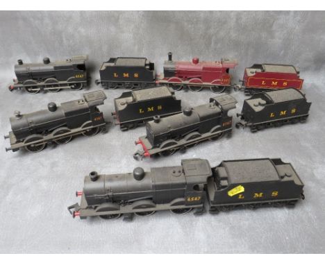 FIVE O GAUGE LIMA STEAM LOCOMOTIVES WITH TENDERS, all LMS, four black 4547 and one maroon 4683