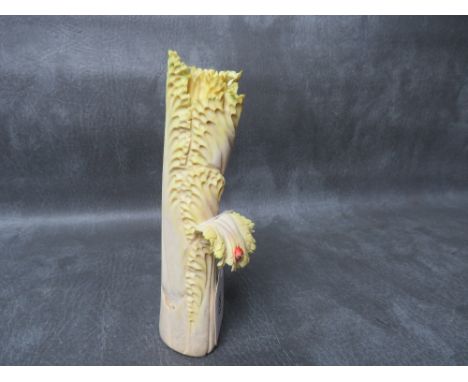 A JAPANESE BONE CARVING IN THE SHAPE OF A STICK OF CELERY, with character mark, L 18 cm