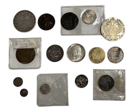 A group of various collectors' coins, mostly Victorian, including an 1876 H halfpenny, 1927 Parliament House Australia florin