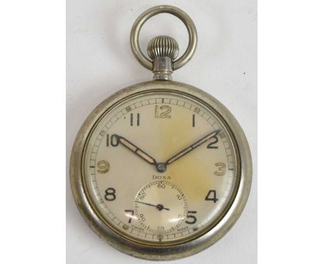 DOXA; an early to mid 20th century military pocket watch, inscribed to the reverse of the case with military arrow and 'G. S.