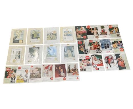 COCA-COLA INTEREST; a set of eight vintage Coca-Cola advertising cuttings from newspapers and magazines, all approx 23 x 15cm