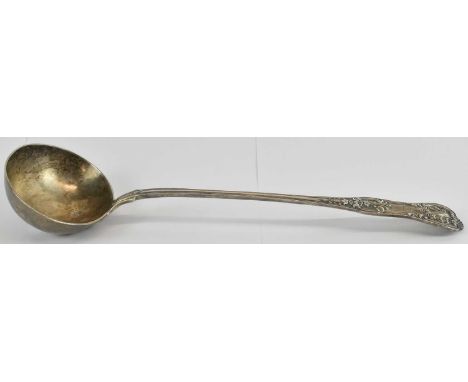 THE PORTLAND CO (FRANCIS HIGGINS III); a Victorian hallmarked silver ladle, London 1859, length 35cm, approx 9.75ozt/304g.