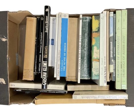 Approximately twenty-four assorted art and art reference books including 'Gustav Klimt: Women' by Angelica Baumer, 'Henry Moo