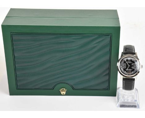 ROLEX; a boxed gentleman's Oyster Perpetual Superlative Chronometer 369 wristwatch, the black dial set with the numbers 3, 6 