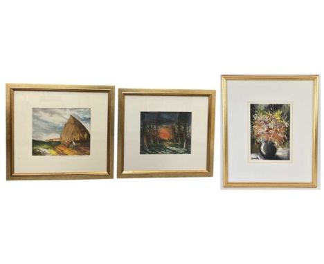 MAURICE DE VLAMINCK (1876-1958); two lithographs, 'The Forest at Senonches' and 'The Haystack', both 20 x 23cm, framed and gl