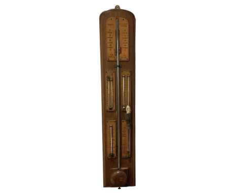 HUDSON OF NEW BOND STREET, LONDON; an early Victorian Admiral Fitzroy type stick barometer, length 97cm.