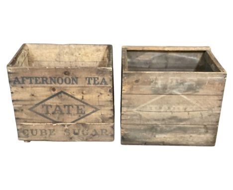 Two vintage Tate &amp; Lyle Afternoon Tea Cube Sugar crates, both 52 x 38 x 46cm (2).