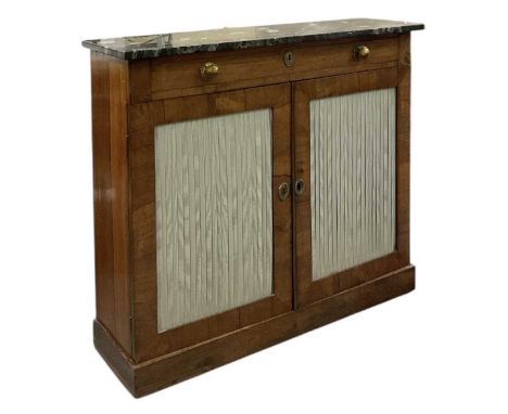 An early 19th century rosewood green marble topped chiffonier, with single drawer above pair of cupboard doors, width 98cm, d