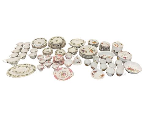ROYAL WORCESTER; a part tea and dinner service, decorated in the 'Evesham' pattern, including nine teacups, milk jug, sugar b