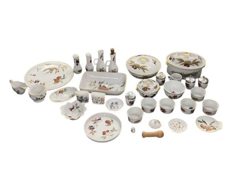 A small quantity of Royal Worcester tea and dinnerware decorated in the 'Evesham' pattern, including plates, vases, jugs, tea
