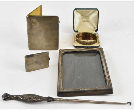 WILLIAM SUCKLING LTD; a George VI hallmarked silver cigarette case, with engine turned decoration, inscribed to the exterior 