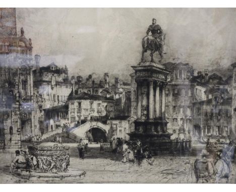 Hedley Fitton (1859 - 1929): lithograph, Place Paolo e Giovanni, Venice, signed LR, artist label verso, image 48 x 38 cm, ove