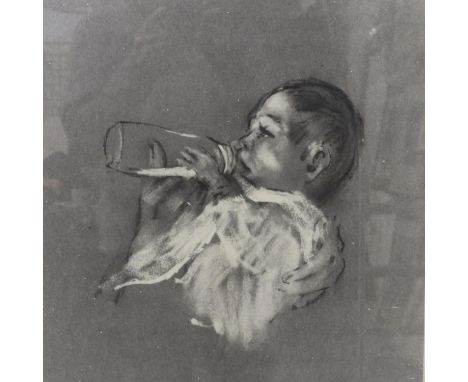 Harold Riley (1934-2023): artist signed lithograph, artists proof, Baby Drinking from a Bottle 1970, image 42 x 50cm, overall