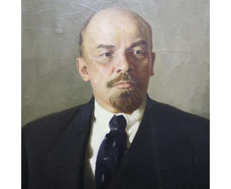 Early 20th century Russian school oil on canvas, portrait of Vladimir Ilyich Ulyanov (Vladimir Lenin 1870-1924), unsigned, im