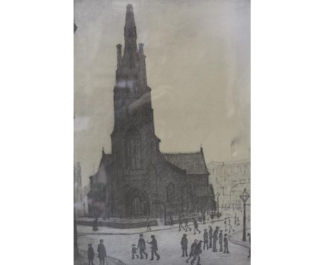 Laurence Stephen Lowry RA (1887-1976): artist signed limited edition print, St Simons Church Salford, signed in pencil LR, im