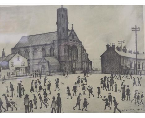 Laurence Stephen Lowry RA (1887-1976): artist signed limited edition print, St Marys Church Beswick, signed in pencil LR, ima